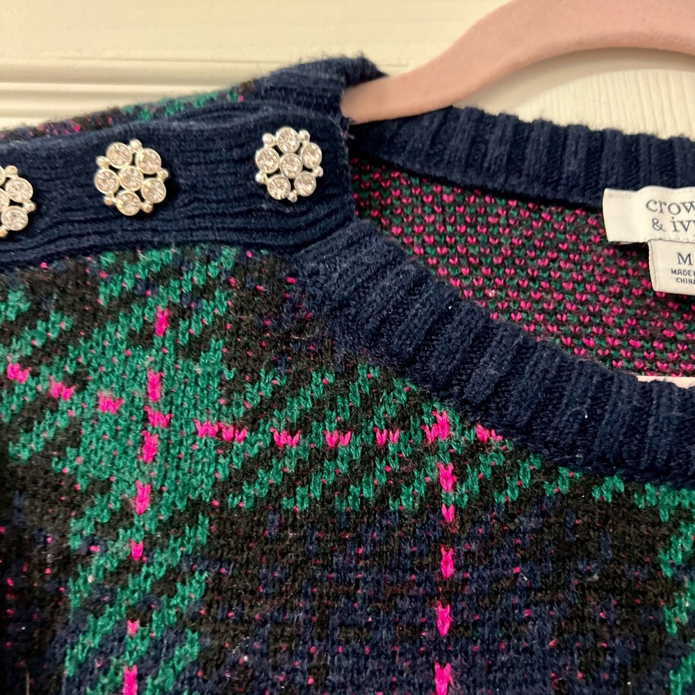 {Crown & Ivy} tartan plaid sweater